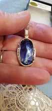 Load image into Gallery viewer, Custom Wire Wrapped Dark Blue Bridewell Stone Necklace/Pendant Sterling Silver