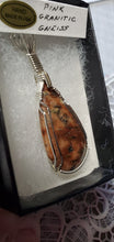 Load image into Gallery viewer, Custom Wire Wrapped Pink Granitic Gneiss Java VA Necklace/pendant Sterling Silver