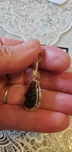 Load image into Gallery viewer, Custom Wire Wrapped Rough/Natural Moldavite 8ct Necklace/Pendant Sterling Silver