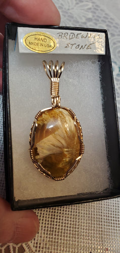 Custom Wire Wrapped Gold Bridewell Stone Necklace/Pendant 14kgf