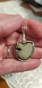 Custom Wire Wrapped Heart Rock from Lake Michigan Necklace/Pendant Sterling Silver