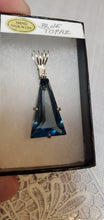 Load image into Gallery viewer, Custom Wire Wrapped Facet Blue Topaz  Necklace/Pendant Sterling Silver