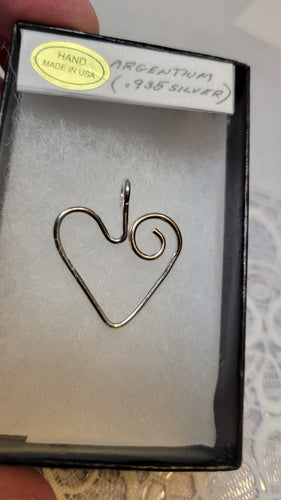 Custom Wire Wrapped Heart Necklace/Pendant Sterling Silver