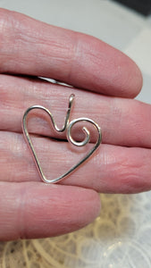 Custom Wire Wrapped Heart Necklace/Pendant Sterling Silver