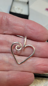 Custom Wire Wrapped Heart Necklace/Pendant Sterling Silver