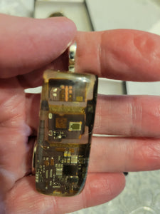 Custom Rare Circuit Board Necklace/Pendant Sterling Silver