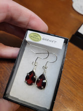 Load image into Gallery viewer, Custom Wire Wrapped Facet Garnet Total 12.38 Ct. Earrings Sterling Silver