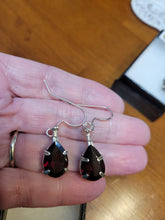 Load image into Gallery viewer, Custom Wire Wrapped Facet Garnet Total 12.38 Ct. Earrings Sterling Silver