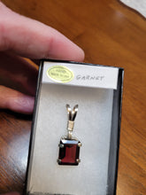 Load image into Gallery viewer, Custom Wire Wrapped Faceted Garnet 6. 92 Ct. Necklace/Pendant Sterling Silver