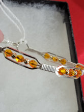 Load image into Gallery viewer, Custom Wire Wrapped Swarovski Crystals Magma Bracelet 7 1/4 Sterling Silver 14kgf beads
