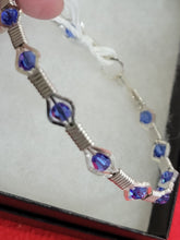 Load image into Gallery viewer, Custom Wire Wrapped Swarovski Blue Sapphire Chrystal Bracelet 6 3/4