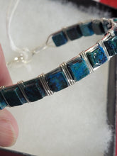 Load image into Gallery viewer, Custom Wire Wrapped Azurite &amp; Malachite Bracelet Sterling Silver Size 6 1/2