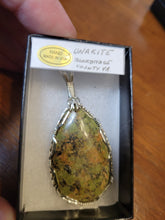 Load image into Gallery viewer, Custom Cut Polished Wire Wrapped Unakite Necklace/Pendant Sterling Silver