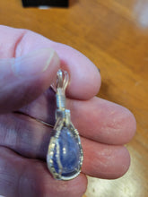 Load image into Gallery viewer, Custom Cut Polished Wire Wrapped Tanzanite Necklace/Pendant Sterling Silver