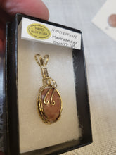 Load image into Gallery viewer, Custom Wire Wrapped Pink Hokie Stone Virginia Tech Quarries Necklace/Pendant 14kgf