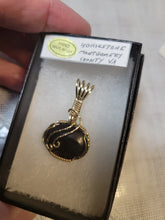 Load image into Gallery viewer, Custom Wire Wrapped Gray Hokie Stone from Virginia Tech Necklace/Pendant 14kgf