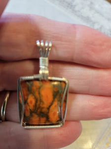 Custom Wire Wrapped Coral Composite Necklace/Pendant Sterling Silver
