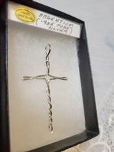Load image into Gallery viewer, Custom Wire Wrapped Argentium .935 Sterling Silver Cross Necklace/Pendant