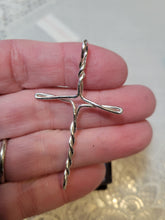 Load image into Gallery viewer, Custom Wire Wrapped Argentium .935 Sterling Silver Cross Necklace/Pendant