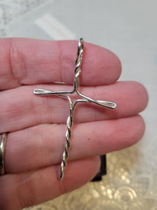 Custom Wire Wrapped Argentium .935 Sterling Silver Cross Necklace/Pendant