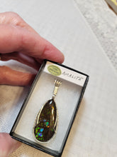 Load image into Gallery viewer, Custom Wire Wrapped Ammolite Necklace/Pendant Sterling Silver