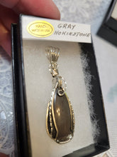 Load image into Gallery viewer, Custom Wire Wrapped Gray Hokie Stone Necklace/Pendant Sterling Silver