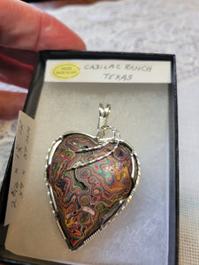 Custom Wire Wrapped Cadilac Ranch Texas Heart Necklace/Pendant Sterling Silver