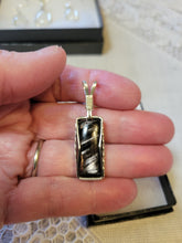 Load image into Gallery viewer, Custom Wire Wrapped Natural Hypersthene Necklace/Pendant Sterling Silver