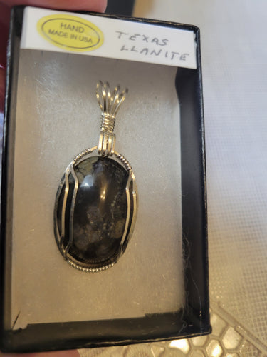 Custom Wire Wrapped Texas Llanite Necklace/Pendant Sterling Silver