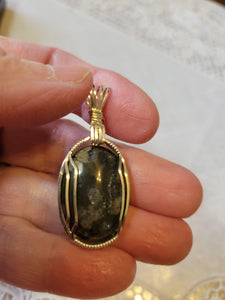 Custom Wire Wrapped Texas Llanite Necklace/Pendant Sterling Silver
