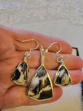 Load image into Gallery viewer, Custom Wire Wrapped Limestone/Calcite Set: Necklace/Pendant Earrings Sterling Silver