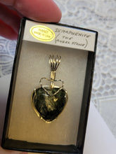 Load image into Gallery viewer, Custom Wire Wrapped Seraphenite (Angel Stone) Heart Necklace/Pendant Sterling Silver