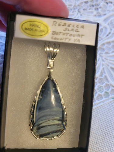 Custom Wire Wrapped Rebecca iron Ore Slag Necklace/Pendant Sterling Silver