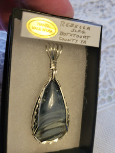 Custom Wire Wrapped Rebecca iron Ore Slag Necklace/Pendant Sterling Silver