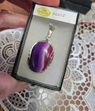 Load image into Gallery viewer, Custom Wire Wrapped Banded Agate Necklace/Pendant Sterling Silver