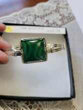 Load image into Gallery viewer, Custom Wire Wrapped Malachite Bracelet Size 7 1/2 Sterling Silver