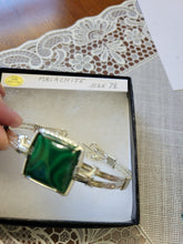 Load image into Gallery viewer, Custom Wire Wrapped Malachite Bracelet Size 7 1/2 Sterling Silver