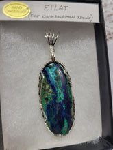 Load image into Gallery viewer, Custom Wire Wrapped Eilat (King Solomon Stone) Necklace/Pendant Sterling Silver