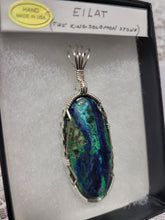 Load image into Gallery viewer, Custom Wire Wrapped Eilat (King Solomon Stone) Necklace/Pendant Sterling Silver