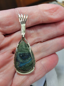Custom Wire Wrapped Iron Ore Slag From Dickson TN Necklace/Pendant Sterling Silver