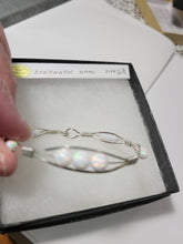 Load image into Gallery viewer, Custom Wire Wrapped Synthetic Opal Bracelet Size 6 3/4 Sterling Silver