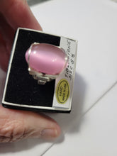 Load image into Gallery viewer, Custom Wire Wrapped Pink Fiberstone Ring Size 5 1/2 Sterling Silver