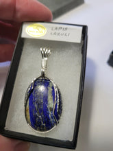 Load image into Gallery viewer, Custom Wire Wrapped Lapis Lazuli Necklace/Pendant Sterling Silver