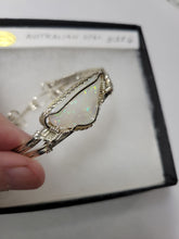 Load image into Gallery viewer, Custom Wire Wrapped Lightning Ridge Australian Opal Bracelet Size 6 1/4  Sterling Silver