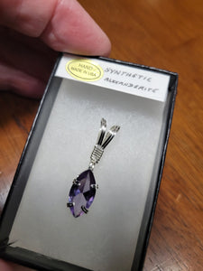 Custom Wire Wrapped Faceted Alexandrite (Corundum) Necklace/Pendant Sterling Silver