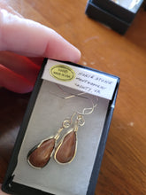 Load image into Gallery viewer, Custom Cut Polished Wire Wraped VA Tech Hokie Stone Earrings Sterling Silver