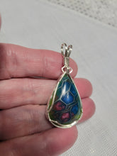 Load image into Gallery viewer, Custom Wire Wrapped Alumalite Recycled Aircraft Material Necklace/Pendant Sterling Silver