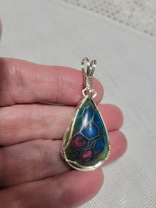 Custom Wire Wrapped Alumalite Recycled Aircraft Material Necklace/Pendant Sterling Silver