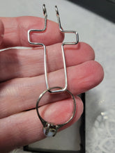Load image into Gallery viewer, Custom Wire Wrapped Ring Keeper Cross Necklace/Pendant Serling Silver