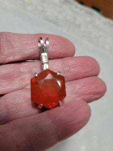 Custom Wire Wrapped Faceted Hessonite Garnet Necklace/Pendant Sterling Silver